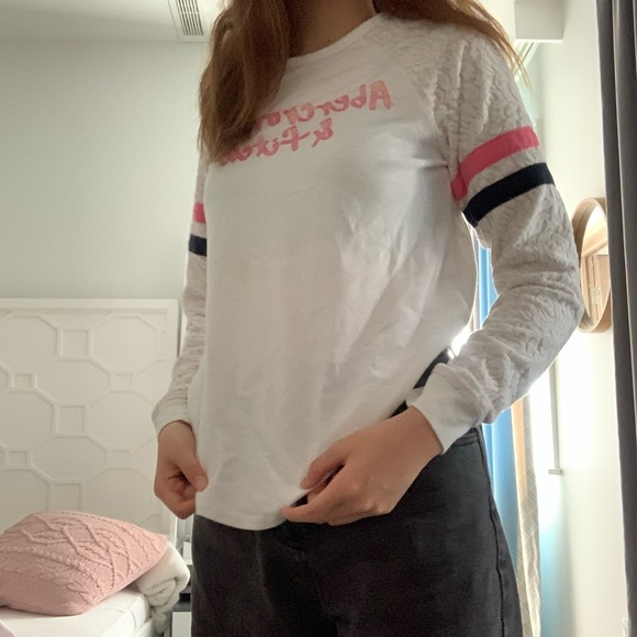 abercrombie & fitch white laced sleeve top - Picture 3 of 5